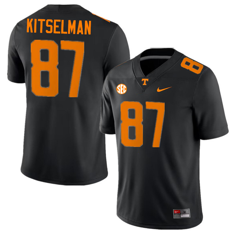 #87 Miles Kitselman UT Vols Jerseys,Tennessee Volunteers College Football Jerseys Stitched-Black  #87 Miles Kitselman UT Vols Jerseys,Tennessee Volunteers College Football Jerseys Stitched-Black